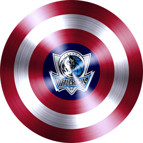 Captain American Shield With Dallas Mavericks Logo heat sticker