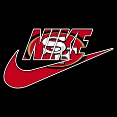 San Francisco 49ers Nike logo heat sticker