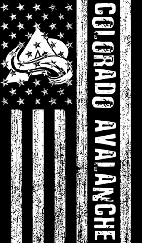 Colorado Avalanche Black And White American Flag logo heat sticker