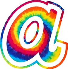 Atlanta Braves rainbow spiral tie-dye logo heat sticker