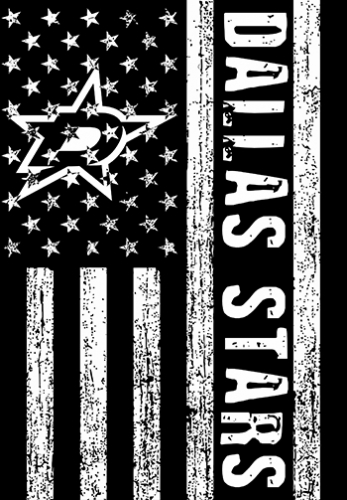 Dallas Stars Black And White American Flag logo custom vinyl decal
