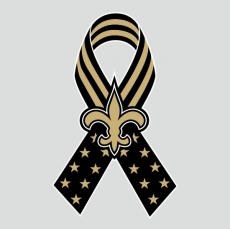 New Orleans Saints Ribbon American Flag logo heat sticker