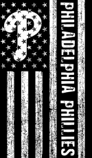 Philadelphia Phillies Black And White American Flag logo heat sticker