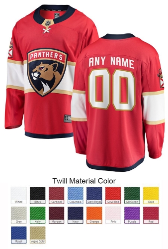 Florida Panthers Custom Letter and Number Kits for Home Jersey Material Twill