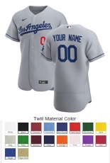 Los Angeles Dodgers Custom Letter and Number Kits for Road Jersey Material Twill