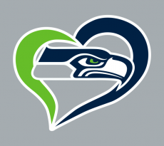 Seattle Seahawks Heart Logo custom vinyl decal