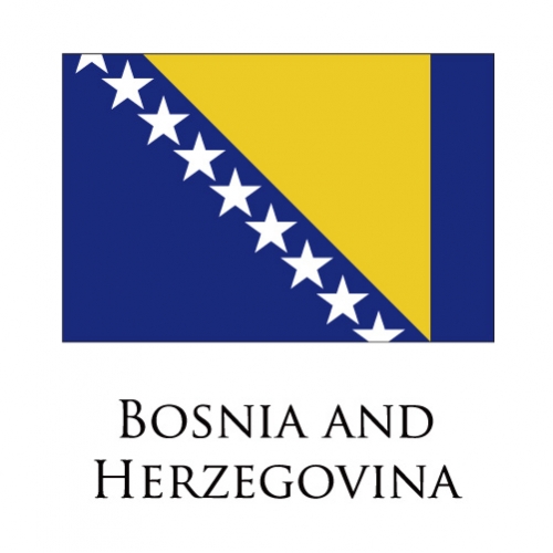 Bosnia and Herzegovina flag logo heat sticker