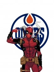 Edmonton Oilers Deadpool Logo custom vinyl decal