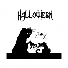 Halloween Logo 45 heat sticker