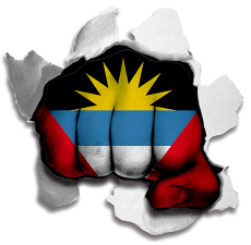 Fist Antigua And Barbuda Flag Logo heat sticker