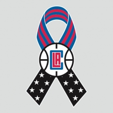 Los Angeles Clippers Ribbon American Flag logo custom vinyl decal