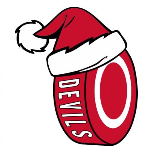 New Jersey Devils Hockey ball Christmas hat logo heat sticker