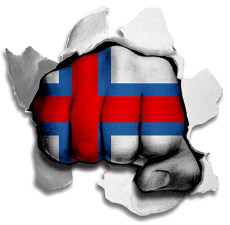 Fist Faroe Islands Flag Logo heat sticker
