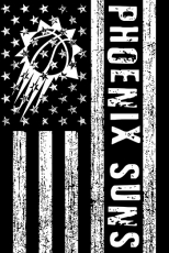 Phoenix Suns Black And White American Flag logo custom vinyl decal