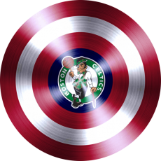 Captain American Shield With Boston Celtics Logo custom vinyl decal