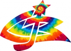 Columbus Blue Jackets rainbow spiral tie-dye logo heat sticker