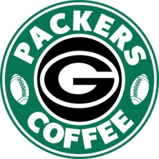 Green Bay Packers starbucks coffee logo heat sticker