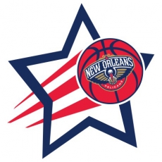 New Orleans Pelicans Basketball Goal Star logo heat sticker