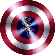 Captain American Shield With Chicago White Sox Logo heat sticker