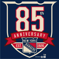 New York Rangers 2010 11 Anniversary Logo heat sticker