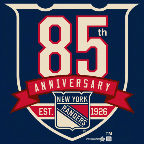 New York Rangers 2010 11 Anniversary Logo custom vinyl decal