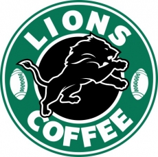 Detroit Lions starbucks coffee logo heat sticker
