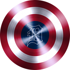 Captain American Shield With Detroit Tigers Logo heat sticker