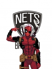 Brooklyn Nets Deadpool Logo custom vinyl decal