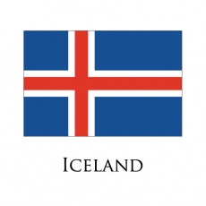 Iceland flag logo heat sticker