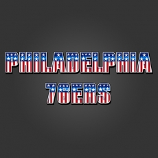 Philadelphia 76ers American Captain Logo heat sticker