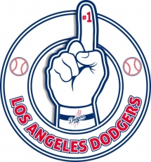 Number One Hand Los Angeles Dodgers logo heat sticker