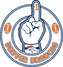 Number One Hand Denver Broncos logo heat sticker