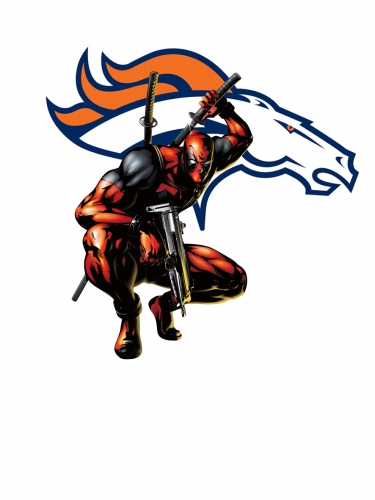Denver Broncos Deadpool Logo custom vinyl decal
