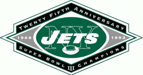 New York Jets 1993 Anniversary Logo heat sticker