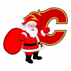 Calgary Flames Santa Claus Logo heat sticker
