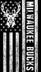 Milwaukee Bucks Black And White American Flag logo custom vinyl decal