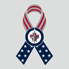 Winnipeg Jets Ribbon American Flag logo custom vinyl decal