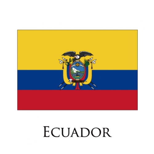 Ecuador flag logo heat sticker