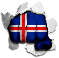 Fist Iceland Flag Logo heat sticker