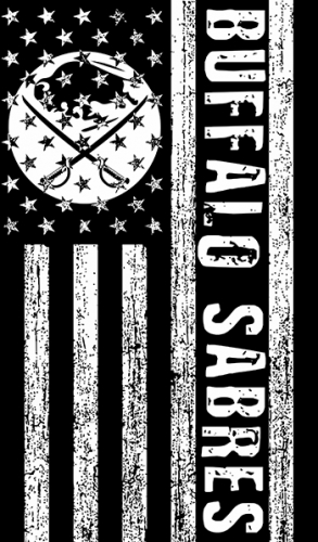 Buffalo Sabres Black And White American Flag logo heat sticker