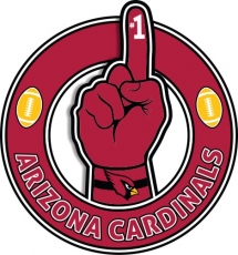 Number One Hand Arizona Cardinals logo heat sticker