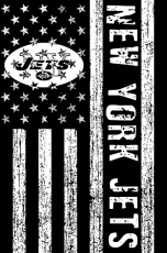 New York Jets Black And White American Flag logo heat sticker