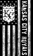 Kansas City Royals Black And White American Flag logo heat sticker