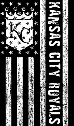 Kansas City Royals Black And White American Flag logo custom vinyl decal