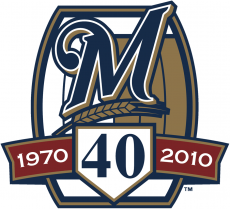 Milwaukee Brewers 2010 Anniversary Logo heat sticker