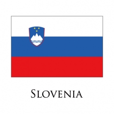 Slovenia flag logo heat sticker