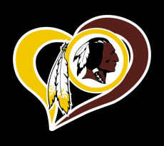 Washington Redskins Heart Logo heat sticker