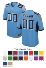 Tennessee Titans Custom Letter and Number Kits For Blue Jersey Material Twill