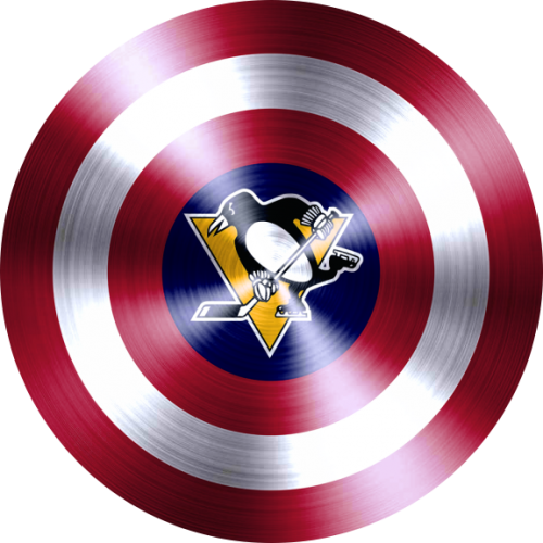 Captain American Shield With Pittsburgh Penguins Logo heat sticker