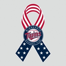Minnesota Twins Ribbon American Flag logo custom vinyl decal